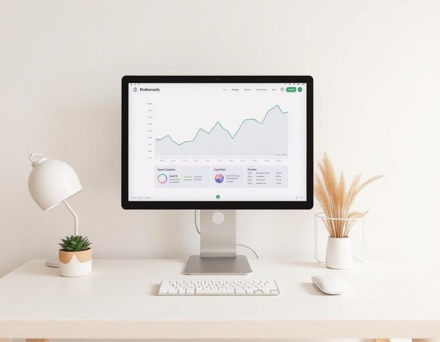 A revenue chart on a venue office monitor